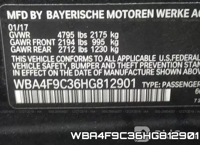 WBA4F9C36HG812901 фото 10