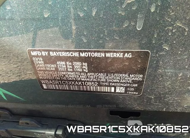 WBA5R1C5XKAK10852 фото 10