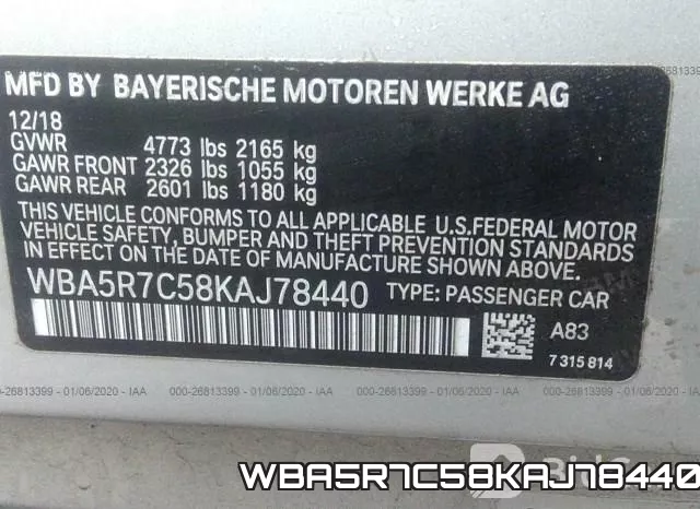 WBA5R7C58KAJ78440 фото 10