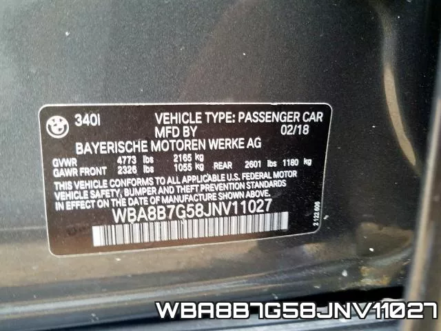 WBA8B7G58JNV11027 фото 2