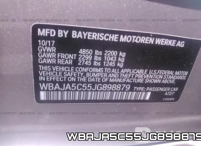 WBAJA5C55JG898879 фото 10