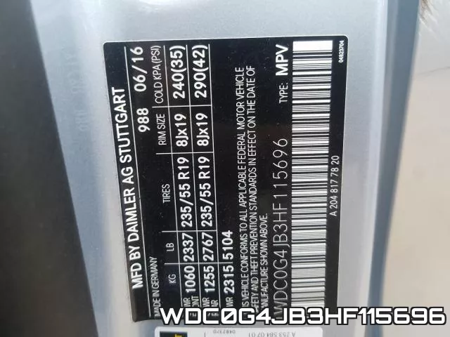 WDC0G4JB3HF115696 фото 2