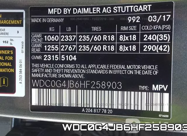 WDC0G4JB6HF258903 фото 10