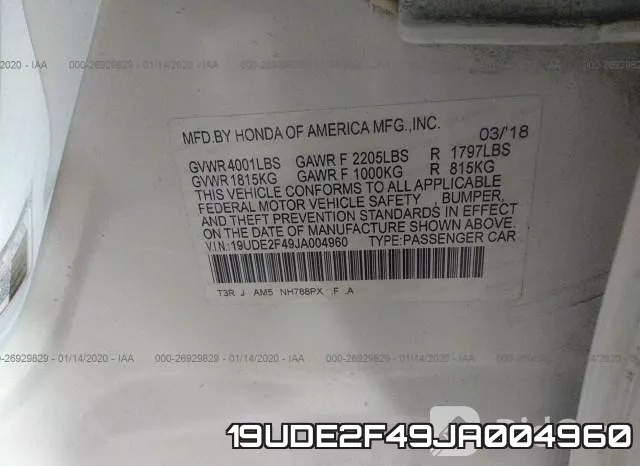 19UDE2F49JA004960 фото 10