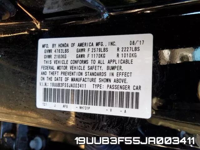 19UUB3F55JA003411 фото 2