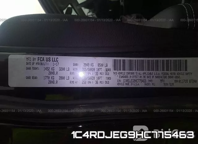 1C4RDJEG9HC775463 фото 10