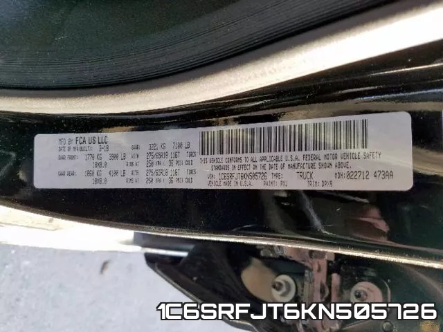 1C6SRFJT6KN505726 фото 2