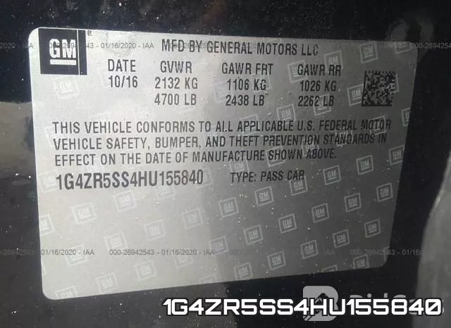 1G4ZR5SS4HU155840 фото 10