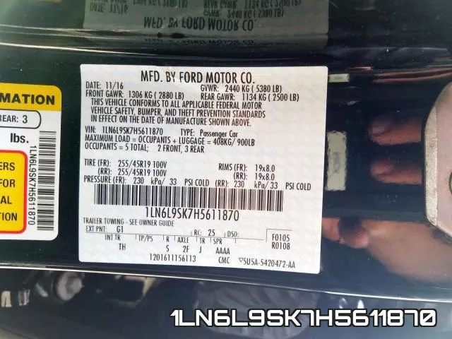1LN6L9SK7H5611870 фото 2