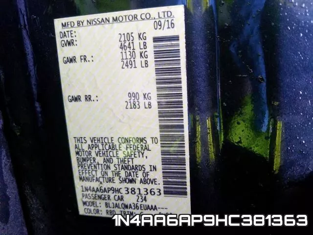 1N4AA6AP9HC381363 фото 2