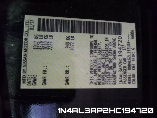 1N4AL3AP2HC194720 фото 2