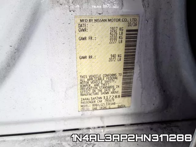 1N4AL3AP2HN317288 фото 2