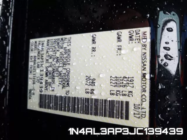 1N4AL3AP3JC139439 фото 2