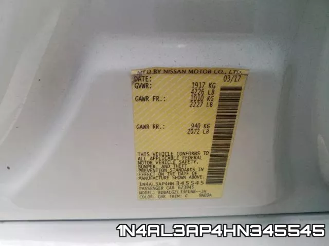 1N4AL3AP4HN345545 фото 2