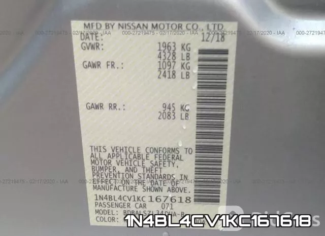 1N4BL4CV1KC167618 фото 10