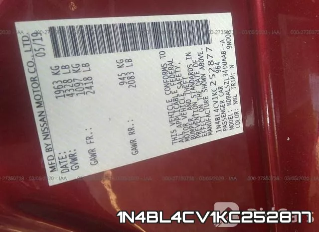1N4BL4CV1KC252877 фото 10