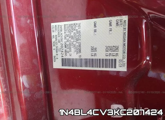 1N4BL4CV3KC207424 фото 10