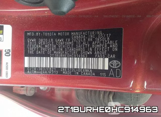 2T1BURHE0HC914963 фото 10
