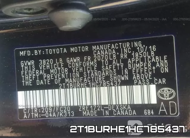 2T1BURHE1HC785437 фото 10