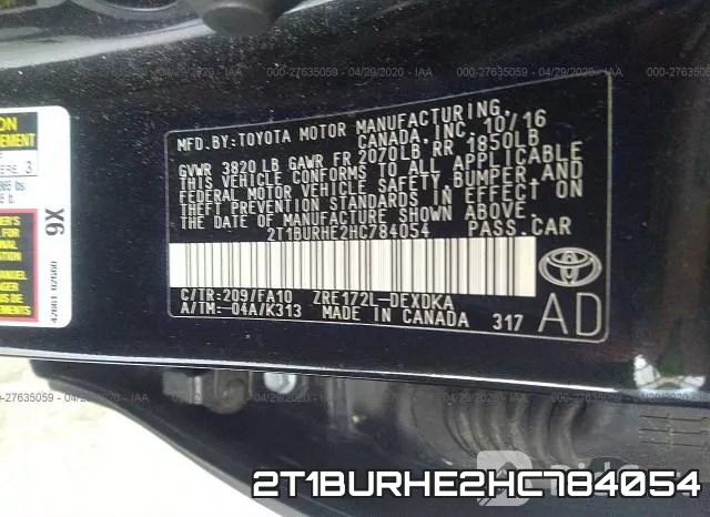 2T1BURHE2HC784054 фото 10