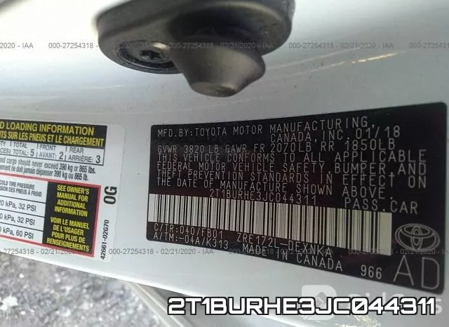 2T1BURHE3JC044311 фото 10
