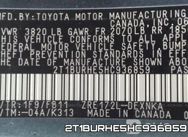 2T1BURHE5HC936859 фото 10