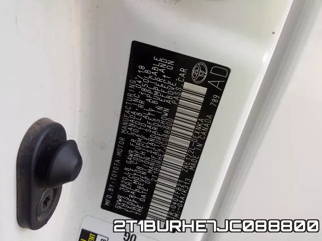2T1BURHE7JC088800 фото 2