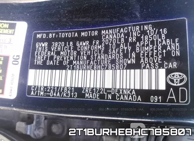 2T1BURHE8HC785807 фото 10