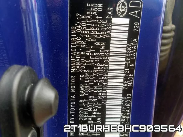 2T1BURHE8HC903564 фото 2