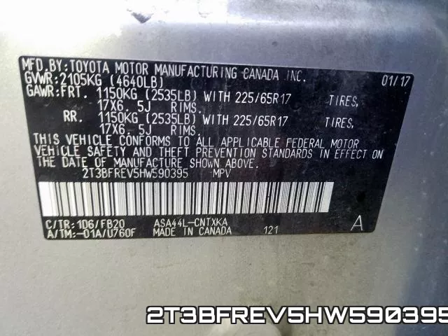 2T3BFREV5HW590395 фото 2