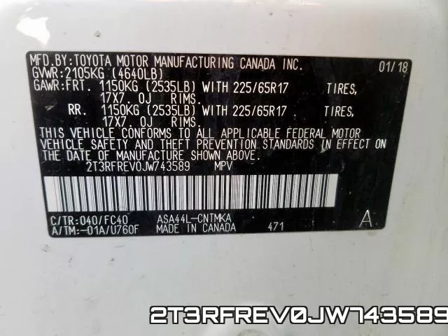 2T3RFREV0JW743589 фото 2