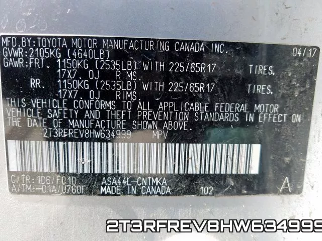 2T3RFREV8HW634999 фото 2