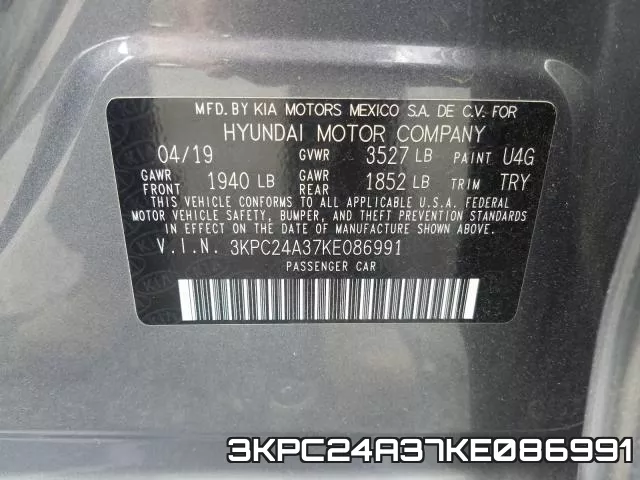 3KPC24A37KE086991 фото 2
