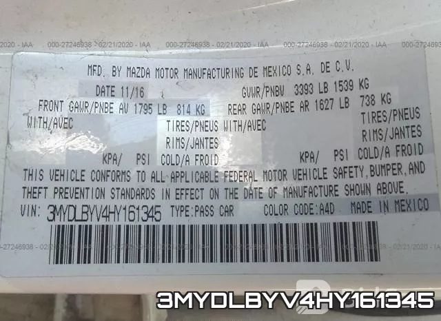 3MYDLBYV4HY161345 фото 10