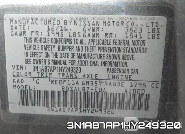 3N1AB7AP1HY249320 фото 10