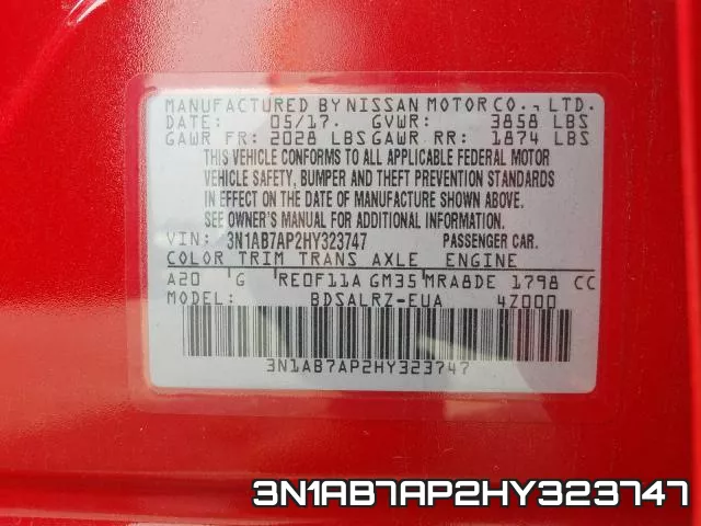 3N1AB7AP2HY323747 фото 2