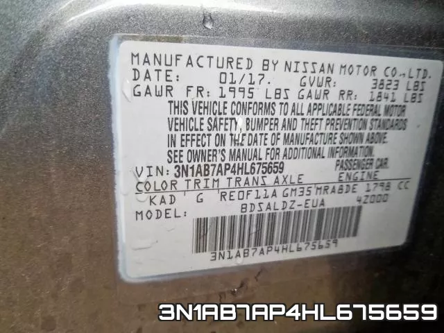 3N1AB7AP4HL675659 фото 2