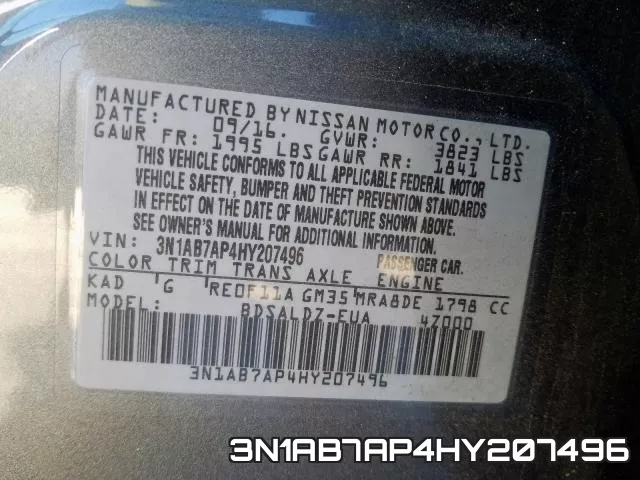 3N1AB7AP4HY207496 фото 2