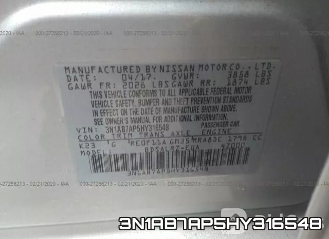 3N1AB7AP5HY316548 фото 10