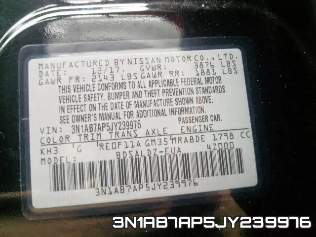 3N1AB7AP5JY239976 фото 2