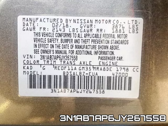 3N1AB7AP6JY267558 фото 2