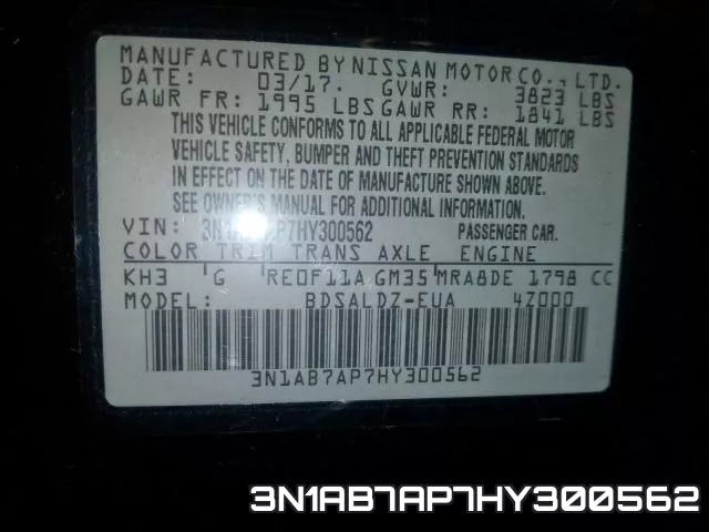 3N1AB7AP7HY300562 фото 2