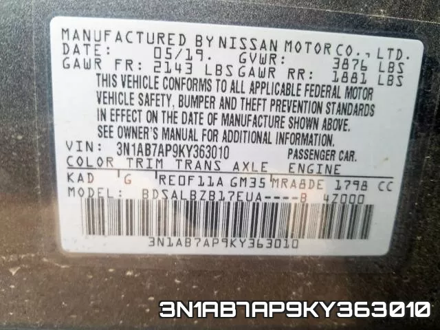 3N1AB7AP9KY363010 фото 2