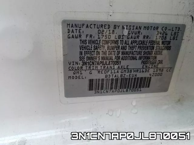 3N1CN7AP0JL870051 фото 2