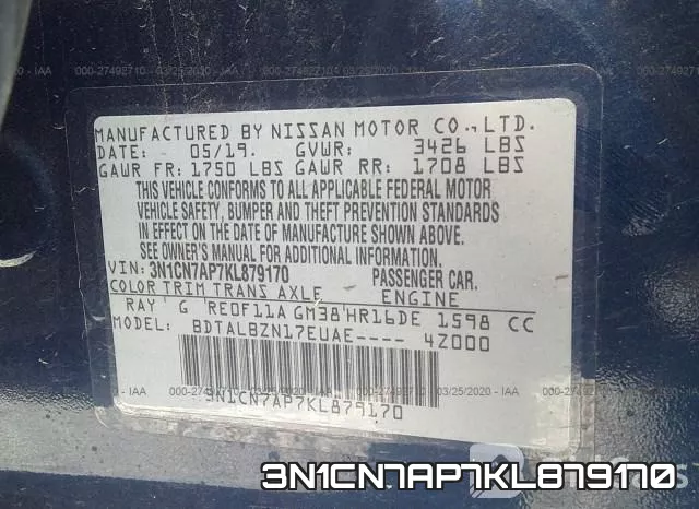 3N1CN7AP7KL879170 фото 10