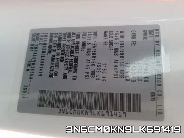 3N6CM0KN9LK691419 фото 2