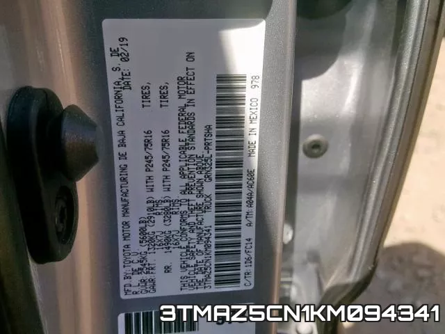 3TMAZ5CN1KM094341 фото 2