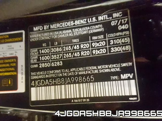 4JGDA5HB8JA998665 фото 2