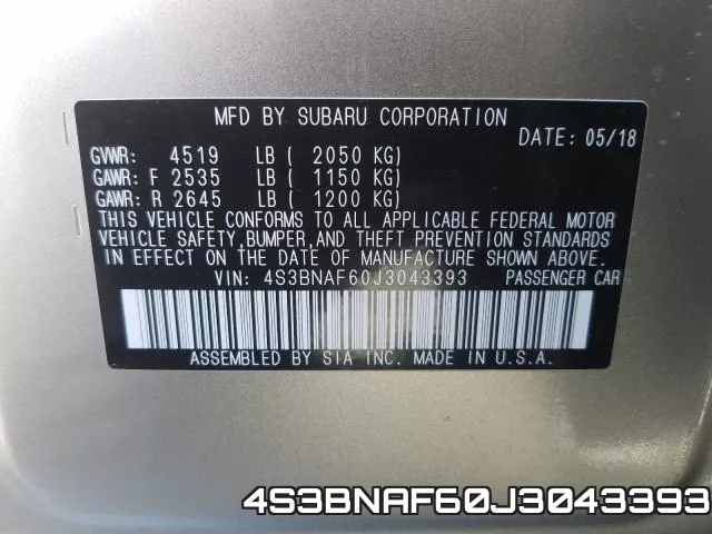 4S3BNAF60J3043393 фото 2