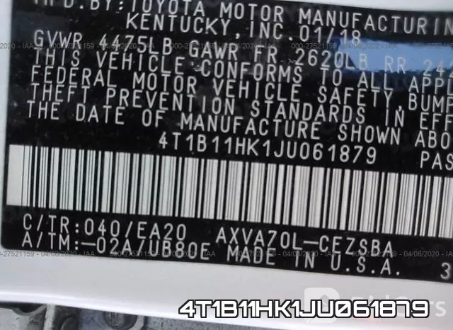 4T1B11HK1JU061879 фото 10